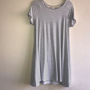 Black and white striped dress